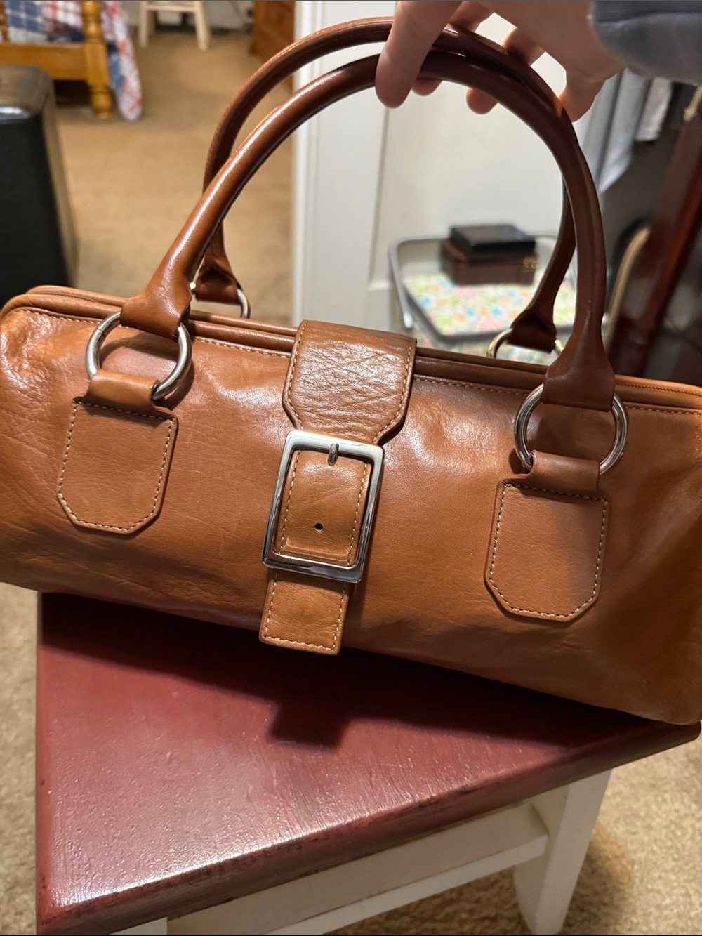Fossil vintage Leather Barrel Satchel Bag - Brown - Picture 9 of 9